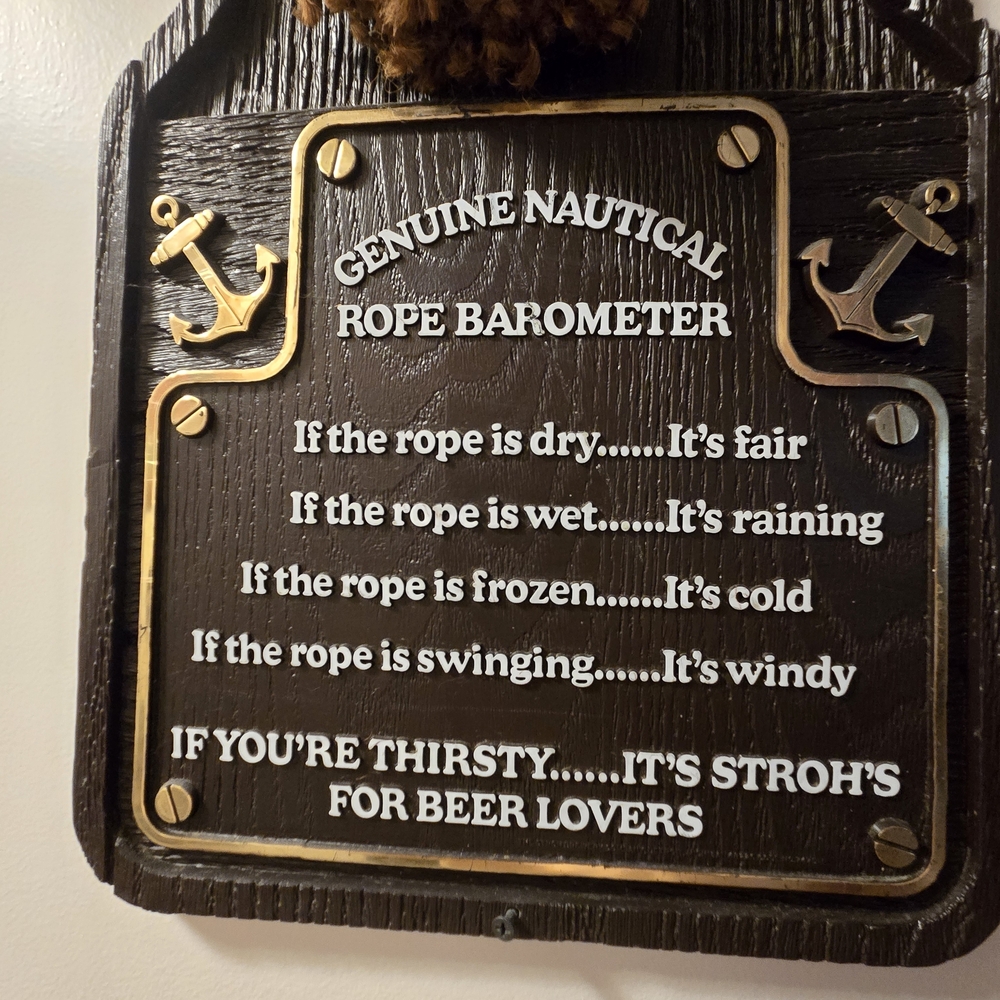 Vintage Stroh's Beer Nautical Theme 12×24 Faux Wood Beer Wall Sign